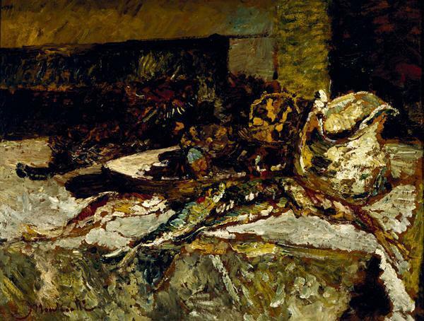 Artist Adolphe Joseph Thomas Monticelli Still Life with Sardines and Sea-Urchins oil painting picture